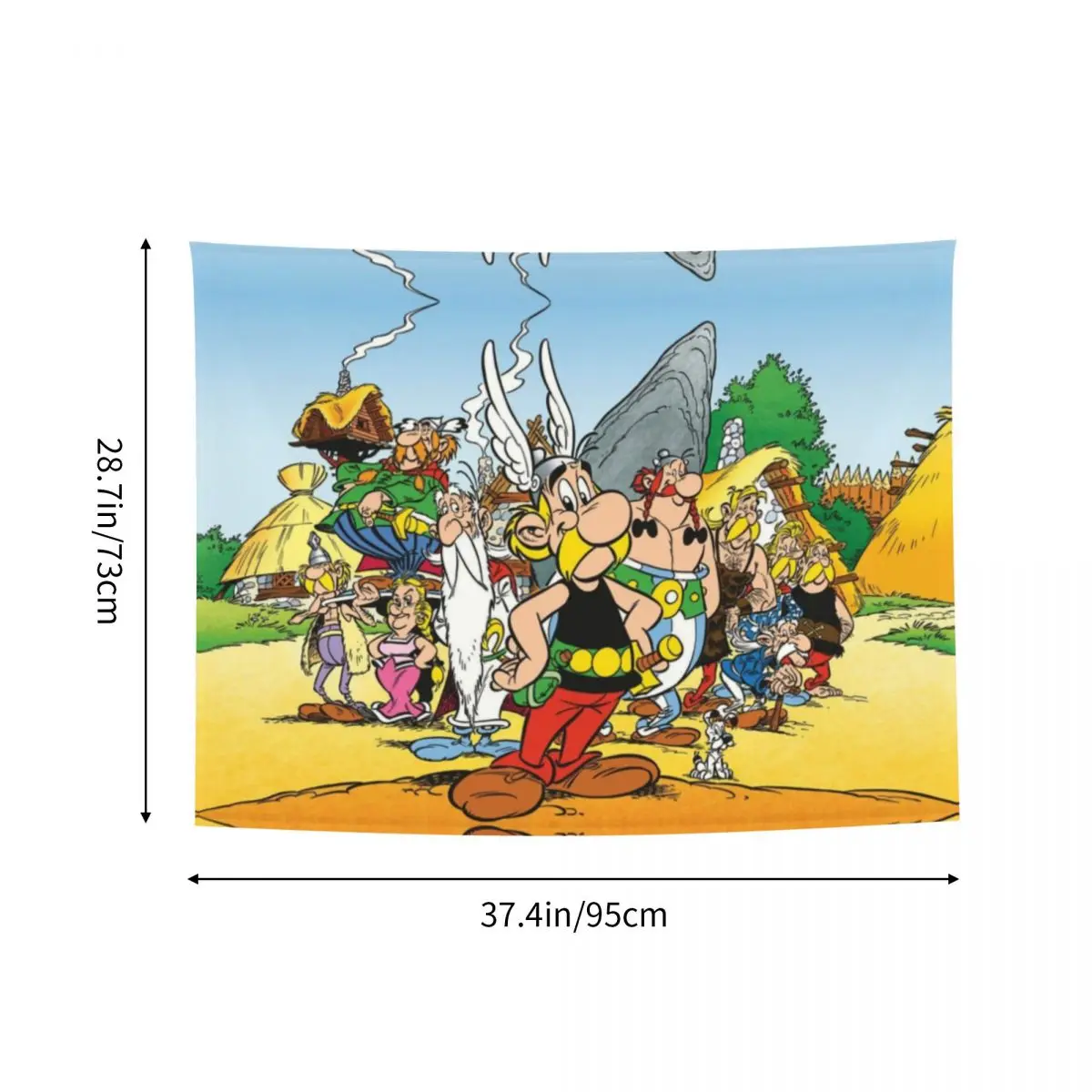 Custom Hippie Fashion Anime Asterix And Obelix Tapestry Wall Hanging Home Decor Anime Cartoon Getafix Tapestries Bedroom