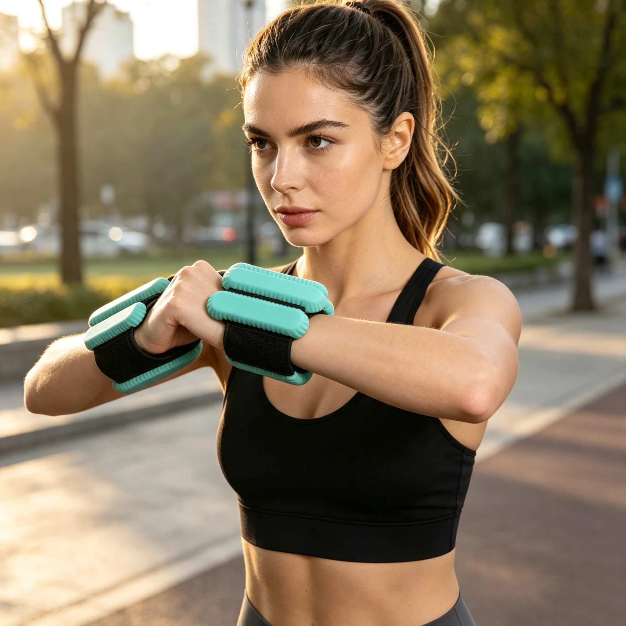 Wearable Silicone Weighted Wrist Bracelet Adjustable Ankle Arm Weights for Running Yoga Gym Training