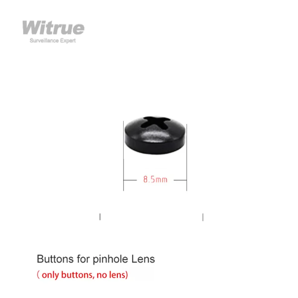 CCTV  Accessories Metal Buttons Black for Phinhole Camera Lens with Screw Mount Size 6.4mm * P0.5 Diameter 8.5mm