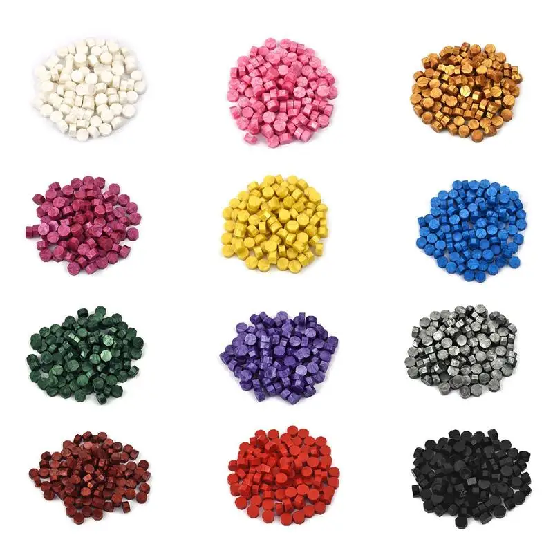 100 Pcs Fire Lacquer Seal Wax Particles Invitation Envelope Wedding Sealing Wax Lacquer Colorful Wax Particles DIY Scrapbook