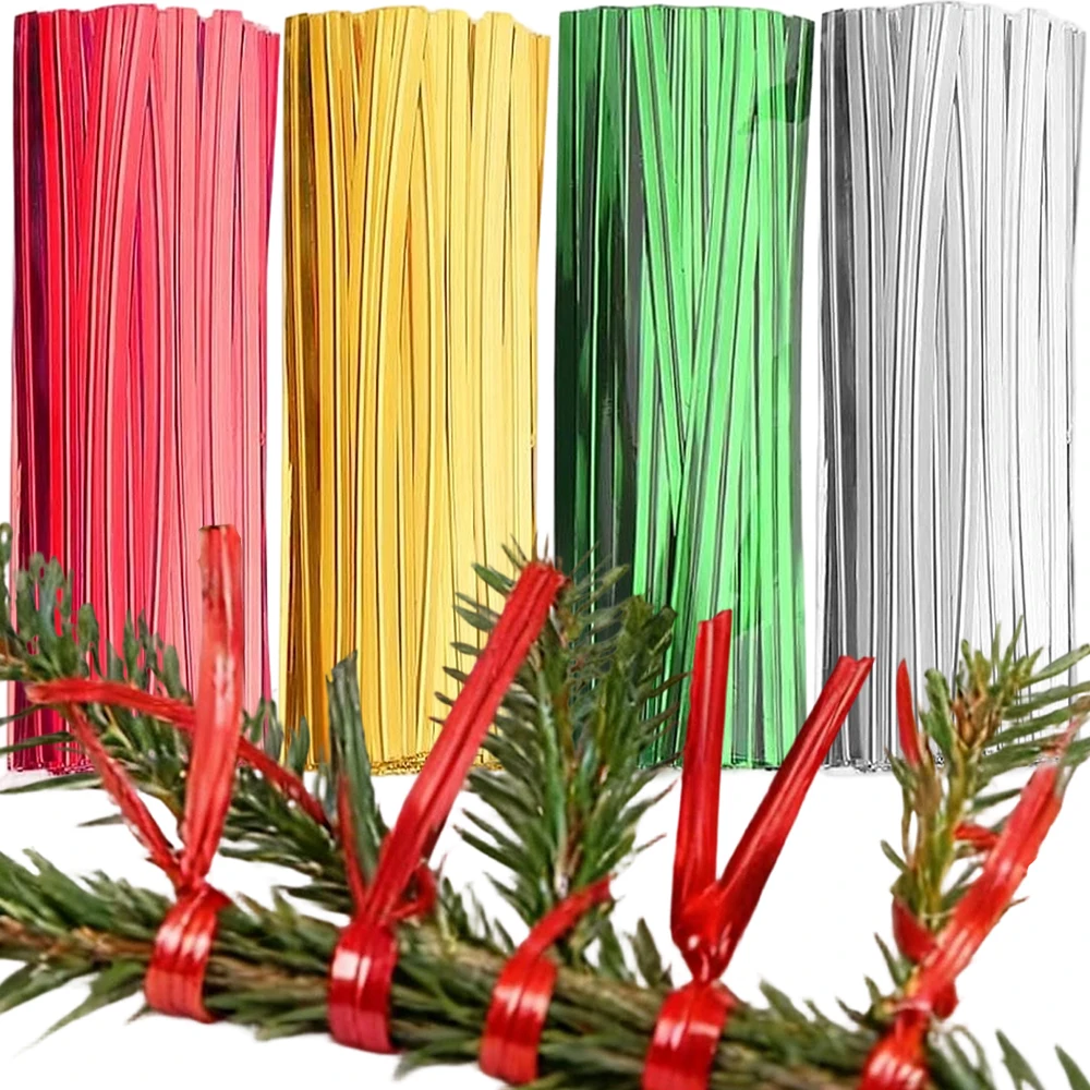 100/1500 unidades de alambre metálico de 10 cm para atar plantas, flores, ramas, bolsas de plástico para dulces y regalos de fiesta