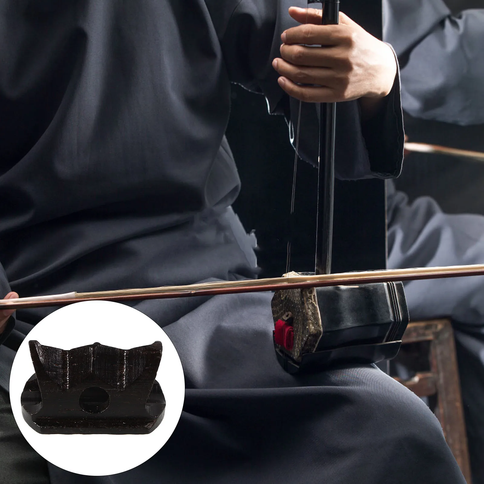 

Mini Ebony Wooden Erhu Bridge Traditional Chinese Replacement Musical Instrument Part Enhance Sound Quality Erhu Accessories