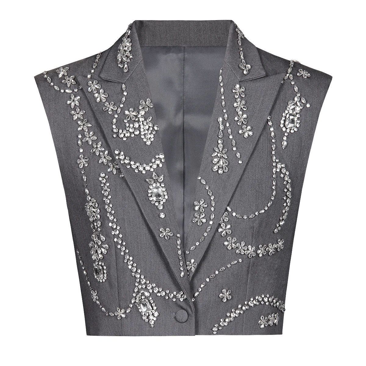 

SML Spot Summer 2024 New Fashion Premium Sleeveless Heavy Industry Nail Diamond Temperament Women's Suit Vest Vest Women