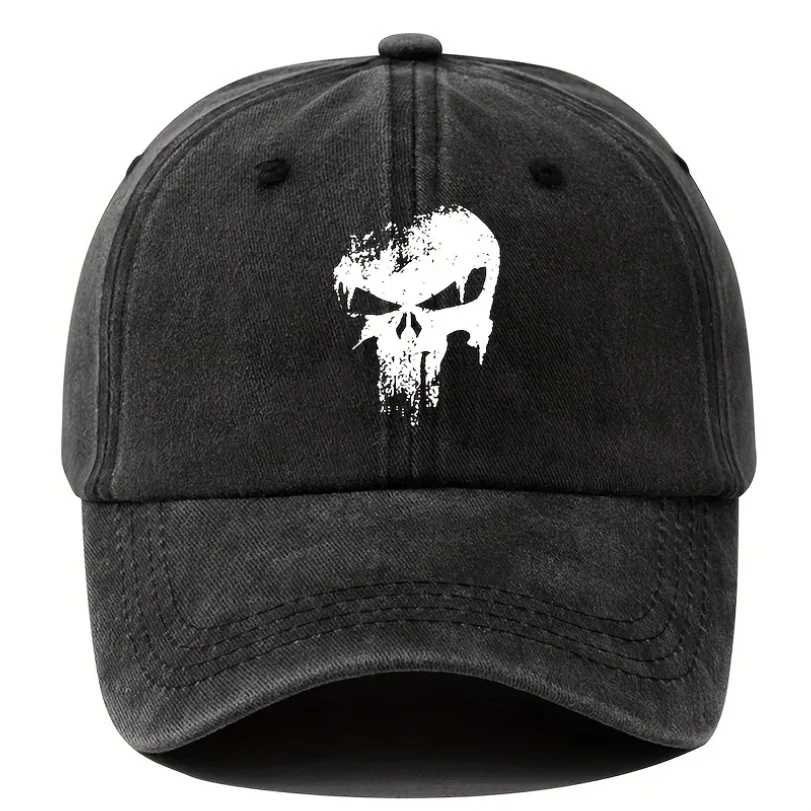 

Fashion printing skull baseball cap, outdoor sun protection, cycling duckbill cap, vacation camping, travel, leisure occasions