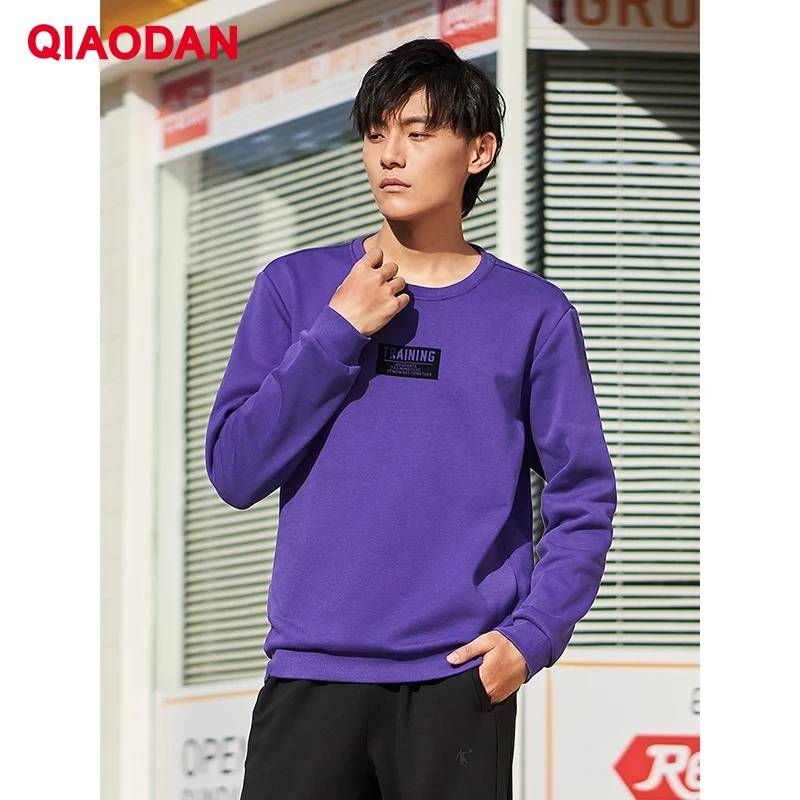 

QIAODAN ZHIZAO Men's Sport Sweatshirt 2025 Autumn Letter Print O-Neck Long Sleeve Commuting Knitted Pullover Tops XWD3391330B