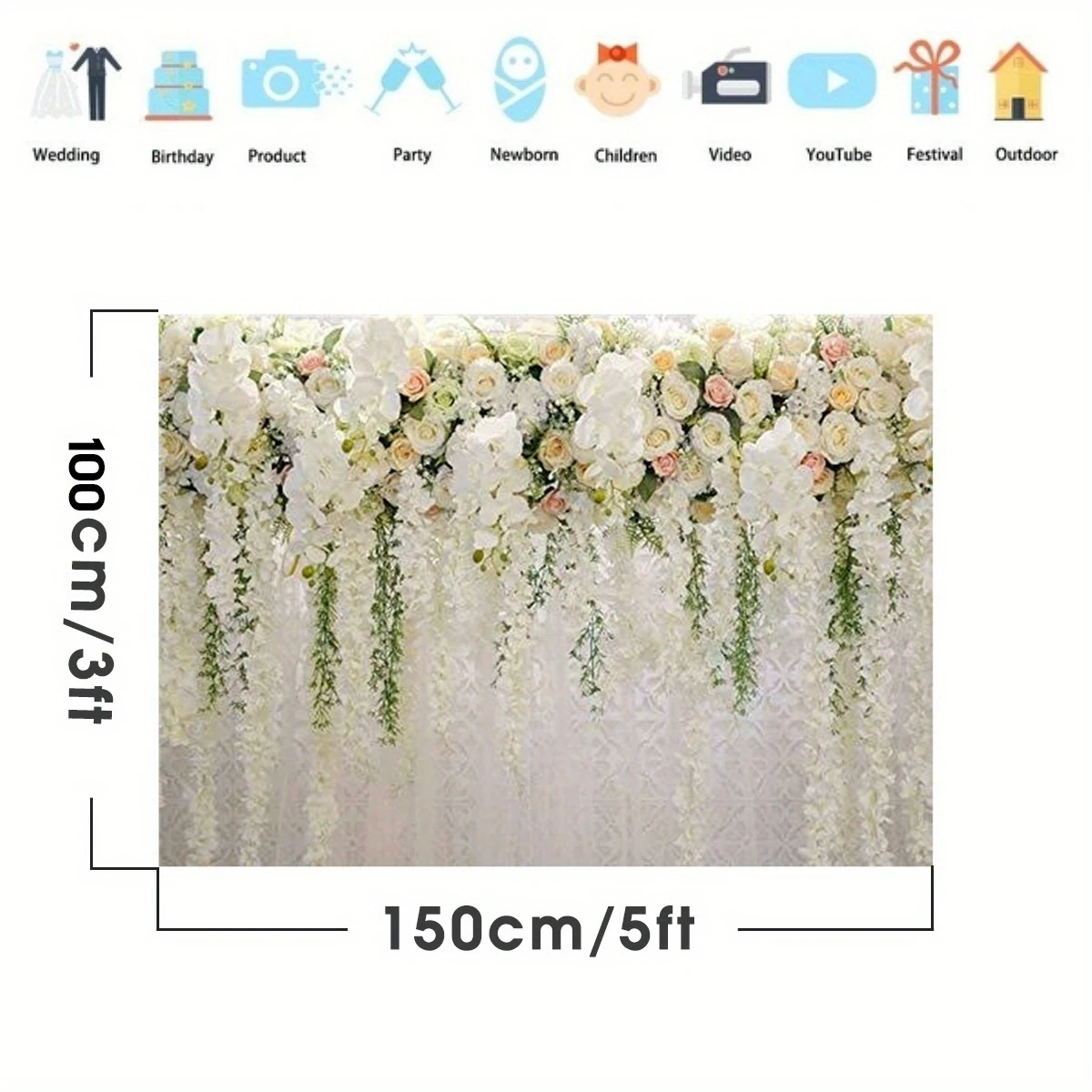 Valentine\'s Day background Wedding party background Spring flowers rose photography background Wall background cloth wedding