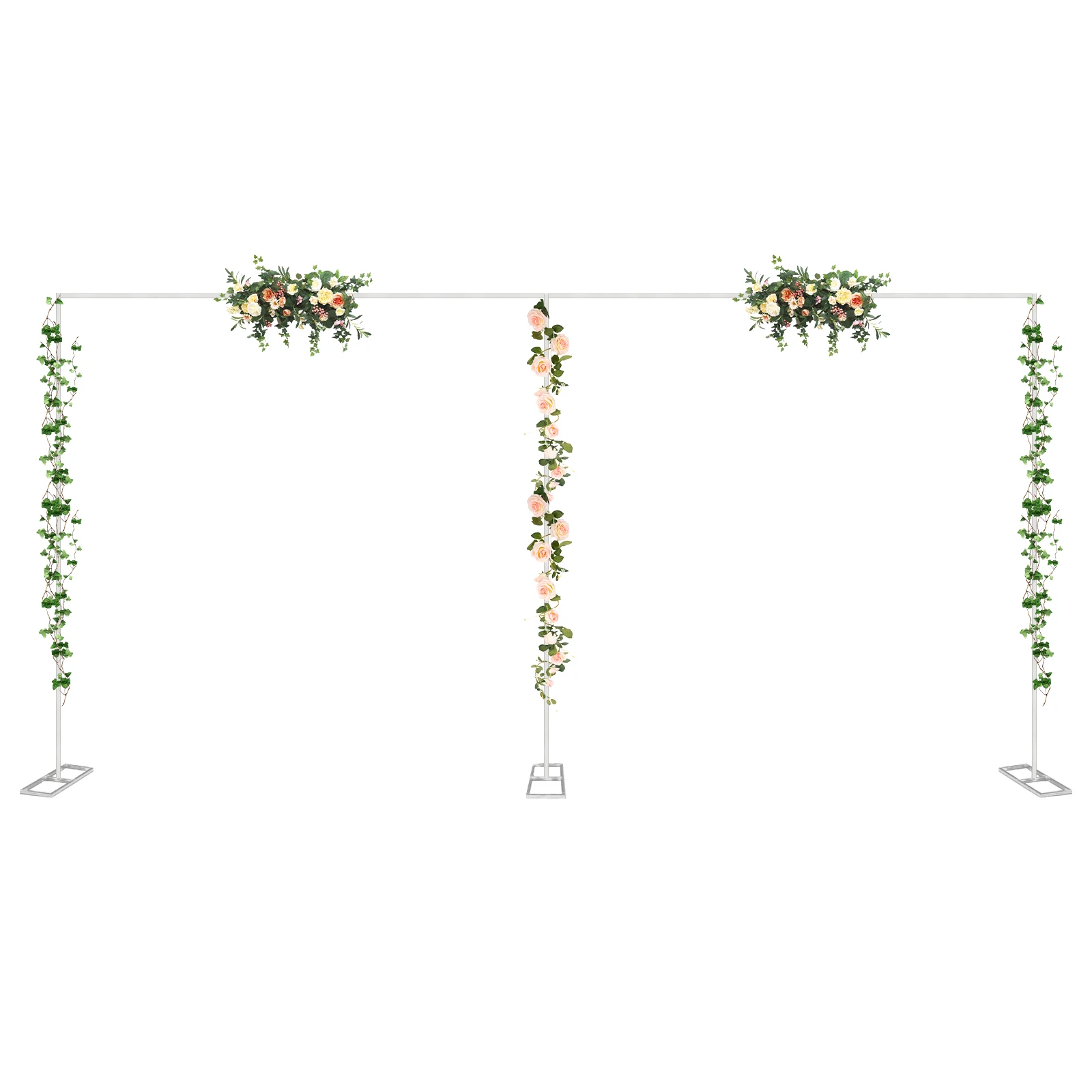 Wedding Stand Arche Metal Rectangular Balloon Romantic Background Rack Silver Birthday Party Decoration 3*6m