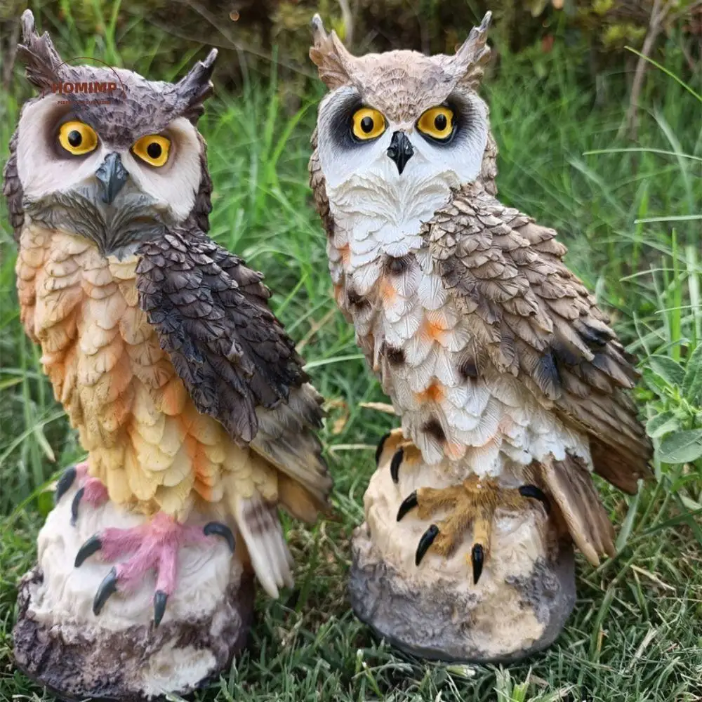 

Bird Scarecrow Anti-bird Owl Statue Cute Realistic Owl Figurines Waterproof Resin Garden Owl Decorations Party
