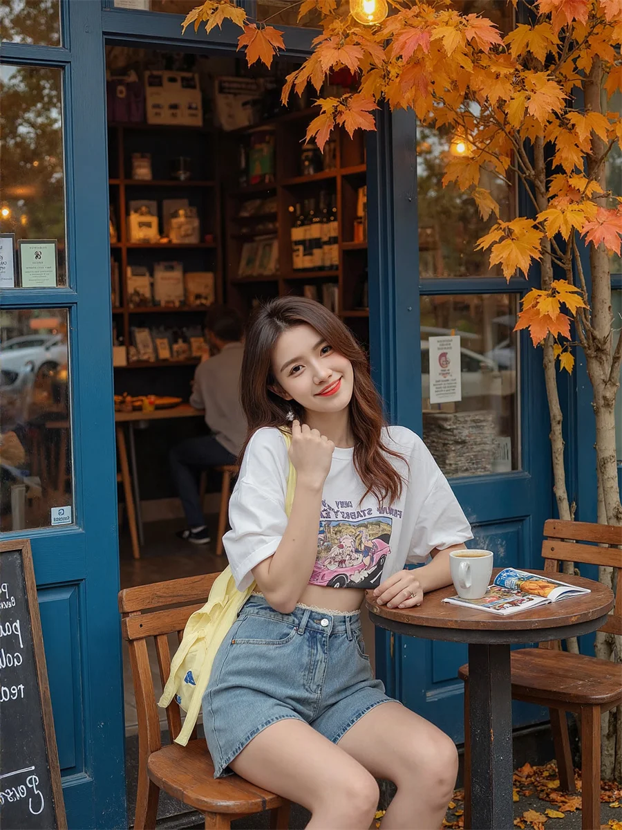 Pantaloncini da donna a vita alta con fori piccoli diamanti decorazione pendolari gialli taglie comode movimento punto finiture