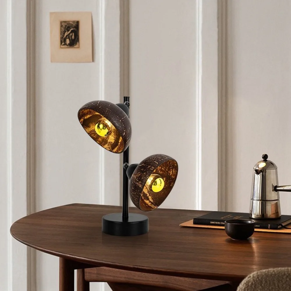 Original Retro Coconut Shell Bedside Lamp, Tea Room, Nordic Vertical Floor Lamp