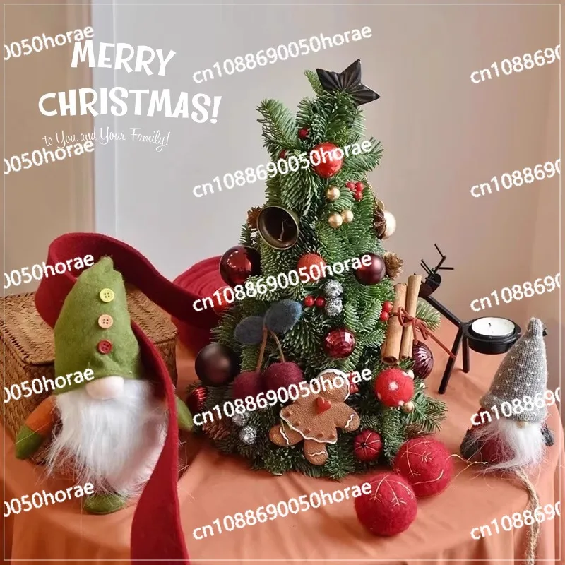 

Nobeson 2024 New Christmas Tree Encryption Real Tree Home Desktop Mini Ornament Christmas Atmosphere Scene Arrangement