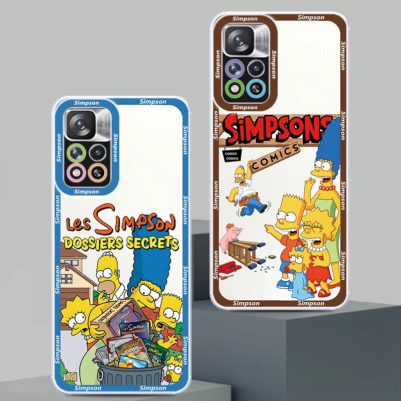 Disney The Simpsons Family Fun Transparent Phone Case For Xiaomi Redmi Note 12 10 11 9 8 Pro 9T K40 12C 10C 9C 4G 5G Angel Eyes