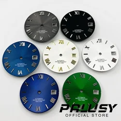 Nh35 28.5mm Black White Gray Blue Green Watch Dial Roman Numeral Watch Faces for NH35/NH35A/4R/7S Movement Replacement Parts