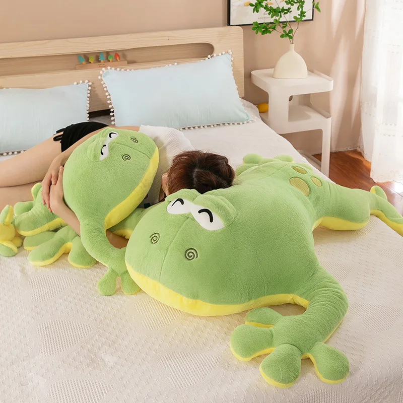 Animal en peluche grenouille Kawaii, oreiller assis de grande taille, jouet pour enfants, cadeau d'anniversaire et de noël, poupée en peluche pour câlin et prix