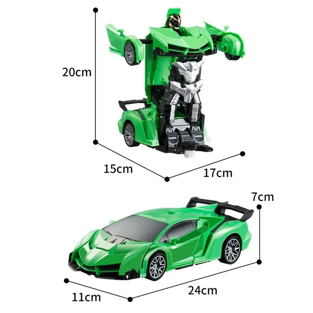 Nowy robot samochodowy 2w1, transformujący się jednym przyciskiem, zdalnie sterowany, elektryczny samochód RC, prezent