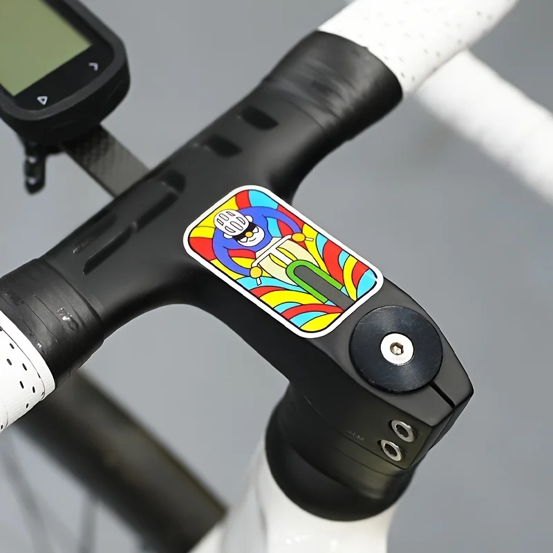 1 Reflective Scratch Resistant Bike Sticker - Vivid Rainbow Swirl Design, Durable Plastic Self-Adhesive Decorative Sticker for