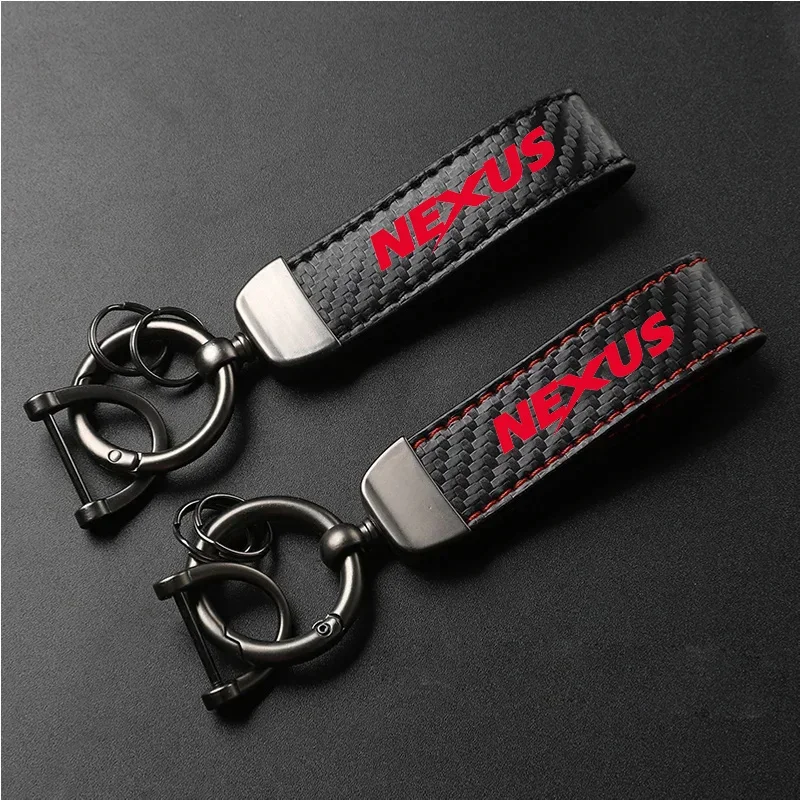 1PCS Motorcycle PU Leather Carbon Fiber Pattern Keychain Accessories For Gilera GP800 Fuoco Nexus 500 Runner 50 125 200 NEXUS250