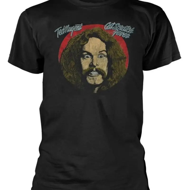 Ted Nugent Cat Scratch Fever Tour 77 Black T Shirt New Official
