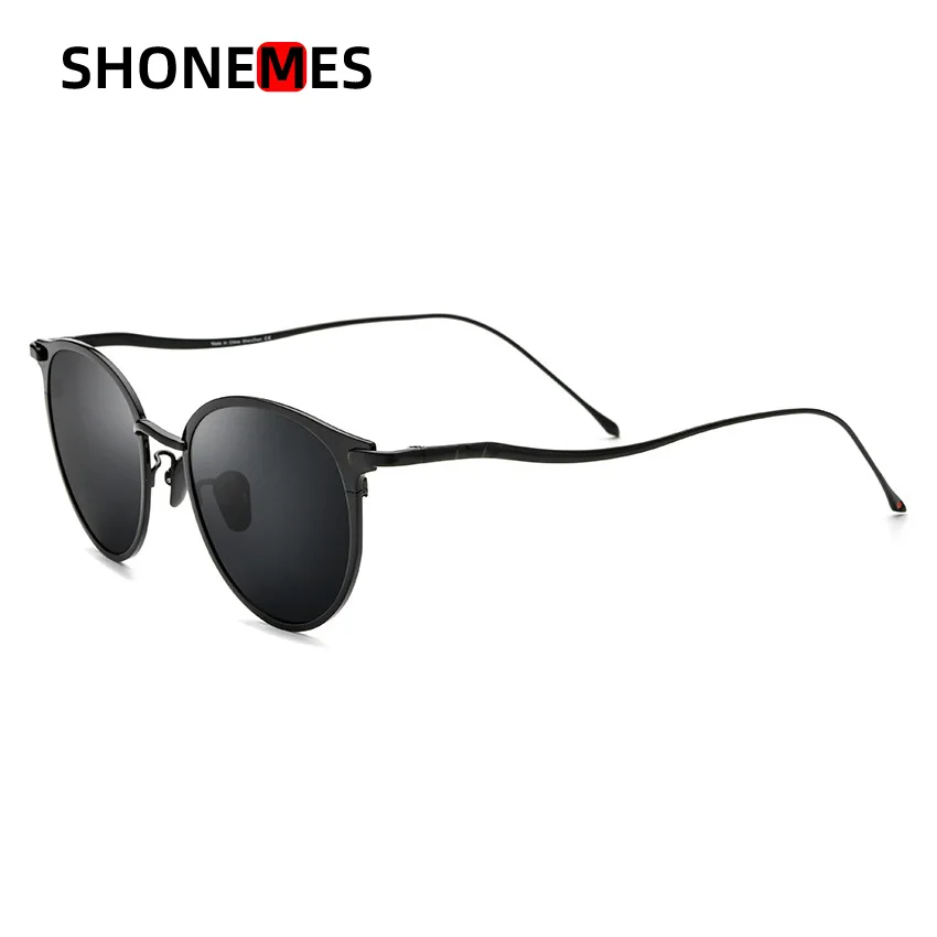 

Shonemes Pure Titanium Round Sunglasses Luxury Retro Polarized Women Shades Ultra-Light Outdoor UV400 Sun Glasses for Female