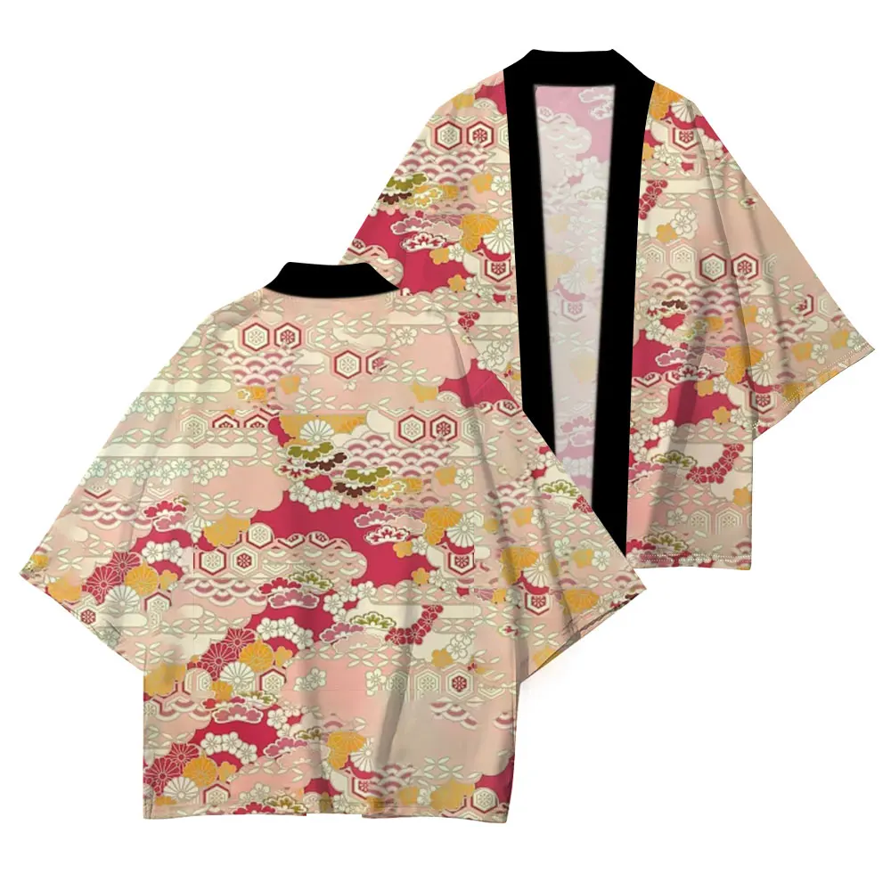 Pakaian Tradisional Jepang Kimono Jepang Atasan Bermotif Pria dan Wanita Kimono Fashion Longgar Atasan Kasual Berkualitas Tinggi