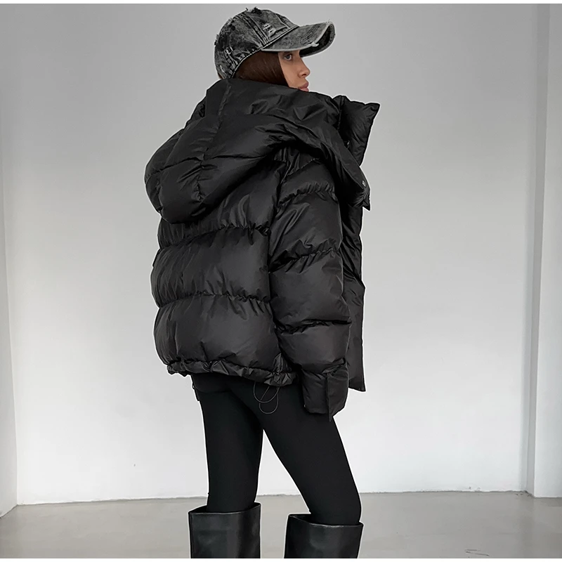 All-Matched Solid Women's Cotton Coat Hooded Zipper Full Sleeves Thicken Casual Jacket 2026 Autumn Winter Lady Fashion Tops