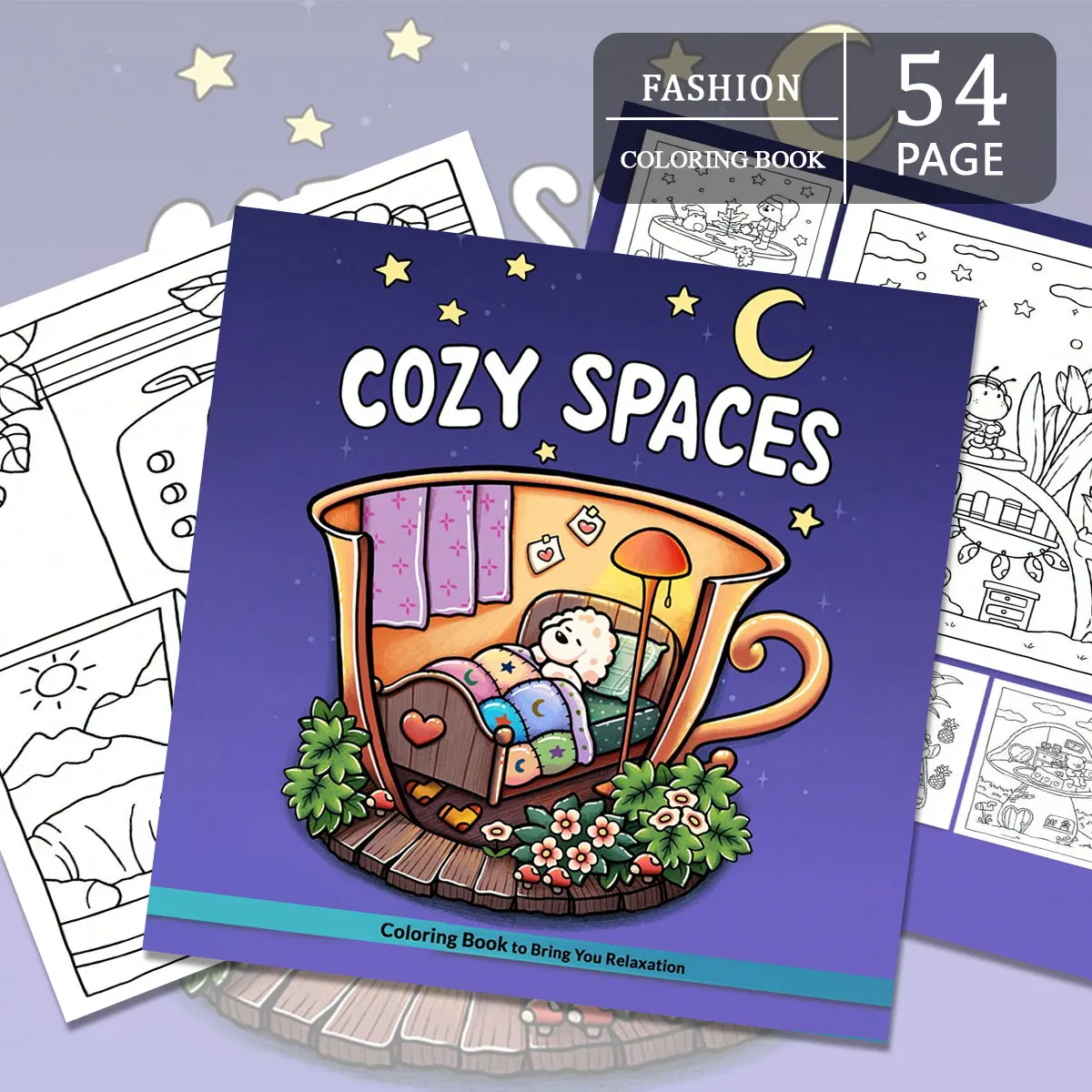 아늑한 공간 색칠하기 책: 아늑하고 편안합니다. 아늑한 공간의 매력적인 그림은 스트레스를 해소하고 창의력을 발휘하는 훌륭한 방법입니다.