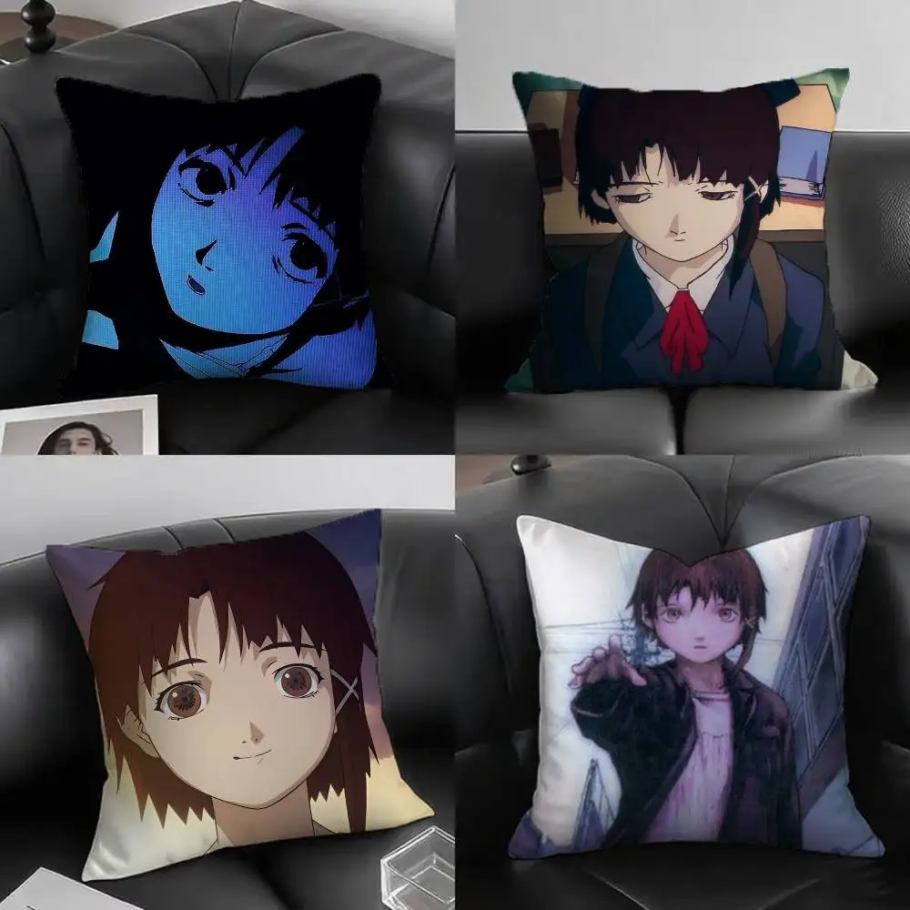 Serielle Experimente Lain Kissenbezug, quadratisch, für Schlafzimmer, Sofa, Freizeit, Komfort, Kissen, Auto, Wohnzimmer, Heimdekoration