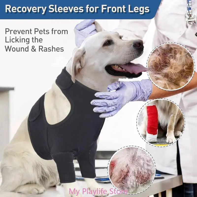 Pet Front Leg Sleeve Wrap Support Aids in Healing Comfortable Sleeve Leggings Against Licking Dog Leggings Elbow Brace