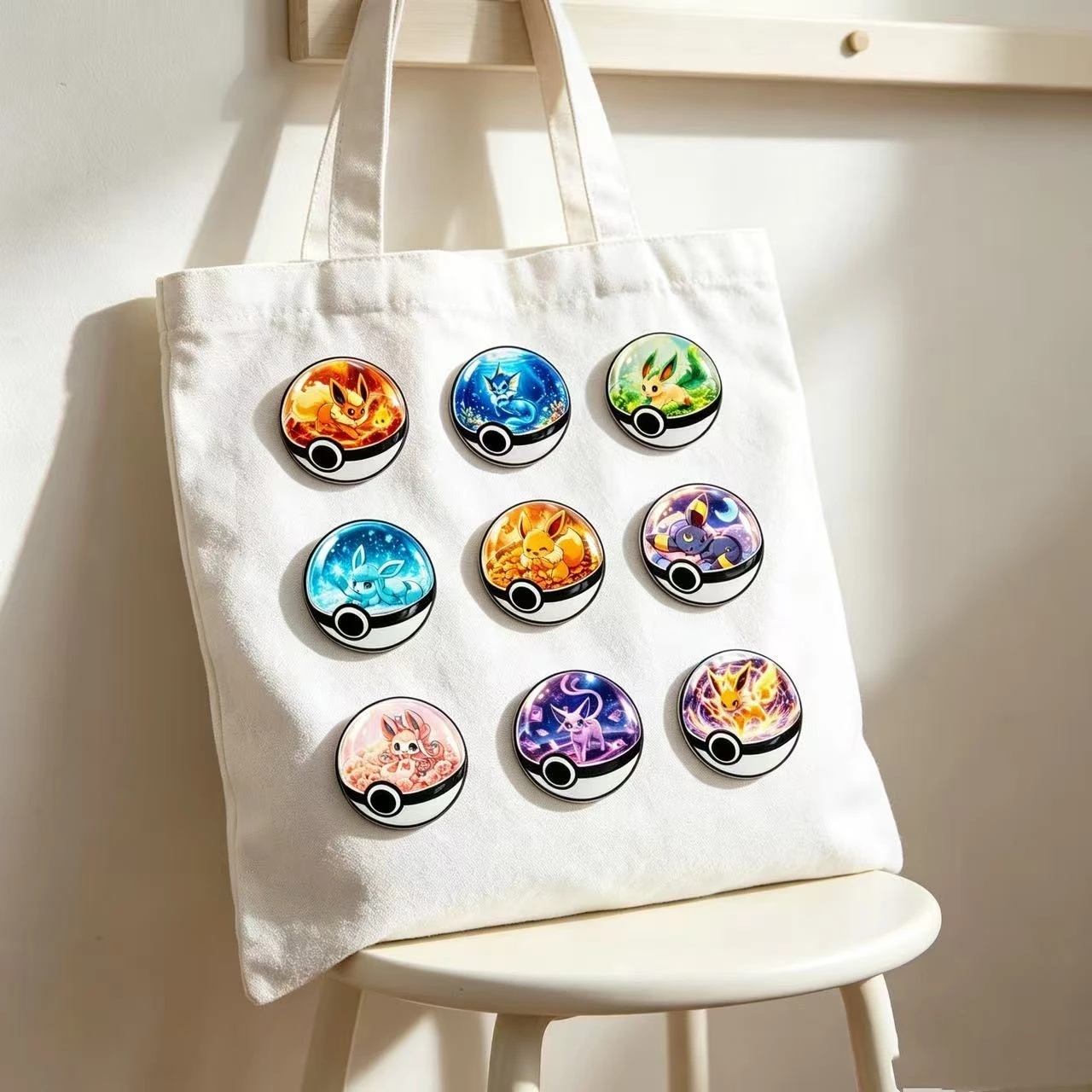 9-teiliges Set runder Ball-Kreatur-Cartoon-Emaille-Anstecknadeln, niedliche Tier-Metallabzeichen mit verschiedenen Elementen, Dekor-Broschen für Rucksack & Jacke – Detail 5