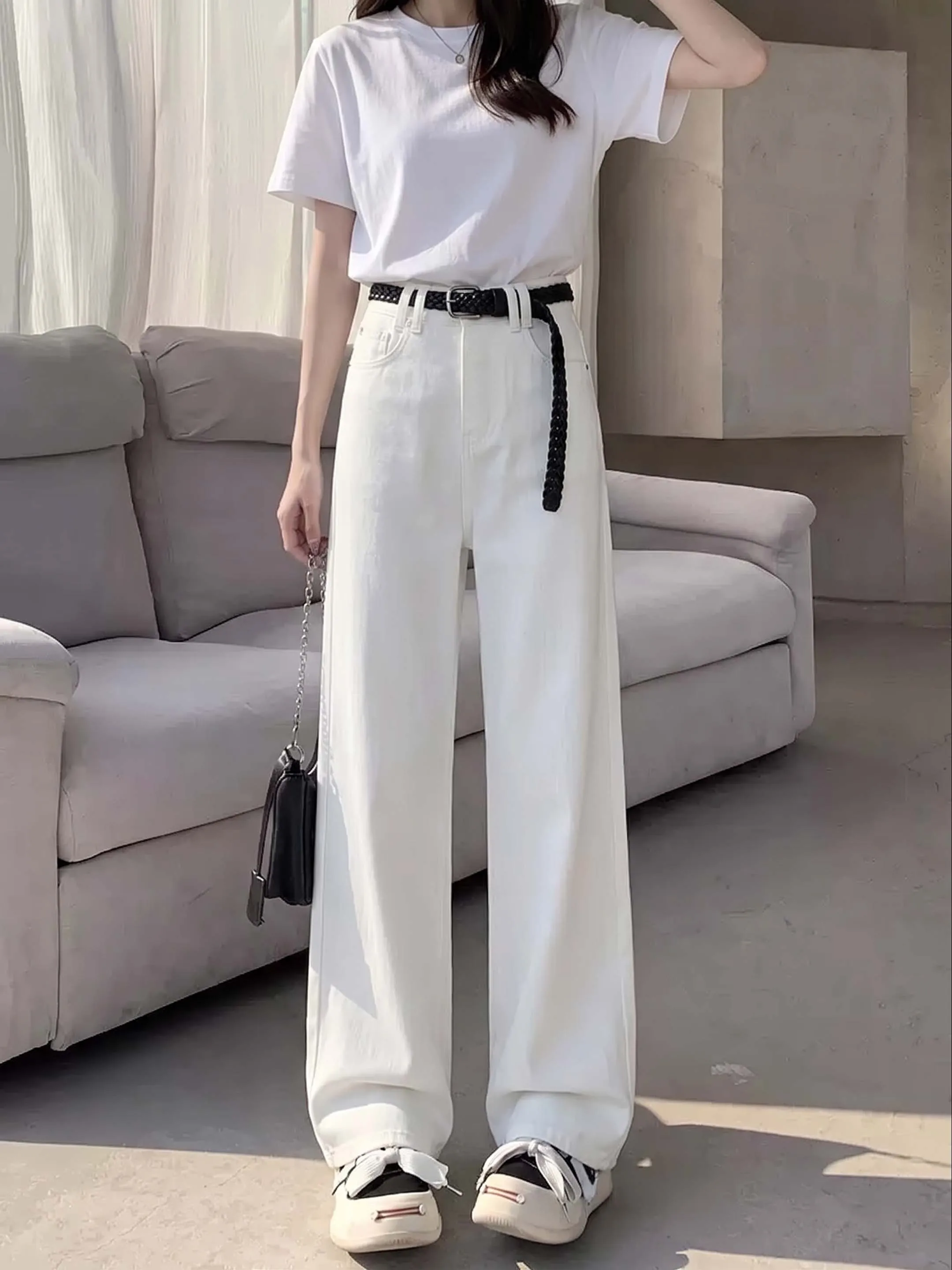  Color Wide Leg Jeans Women's Loose Fit High Waist Casual Long Pants Draping Thin Style Summer Fashion Ladies' Jeans