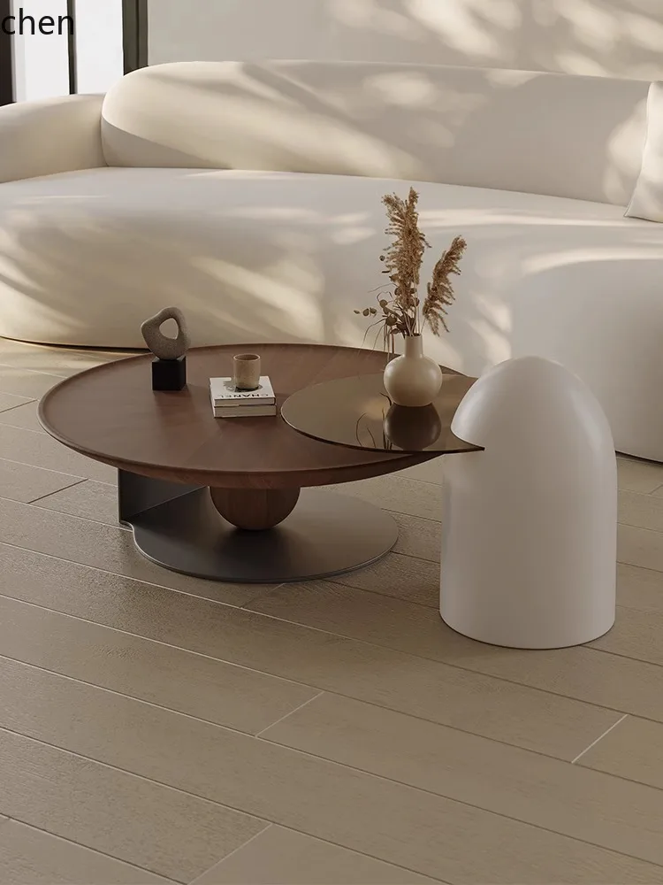 

QZT walnut coffee table small apartment coffee table decoration