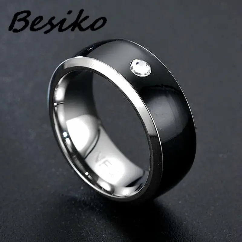 Besiko New Technology NFC Smart Finger Digital Stainless Steel Male And Female Couple Rings For Android/iPhone Mobile Phones