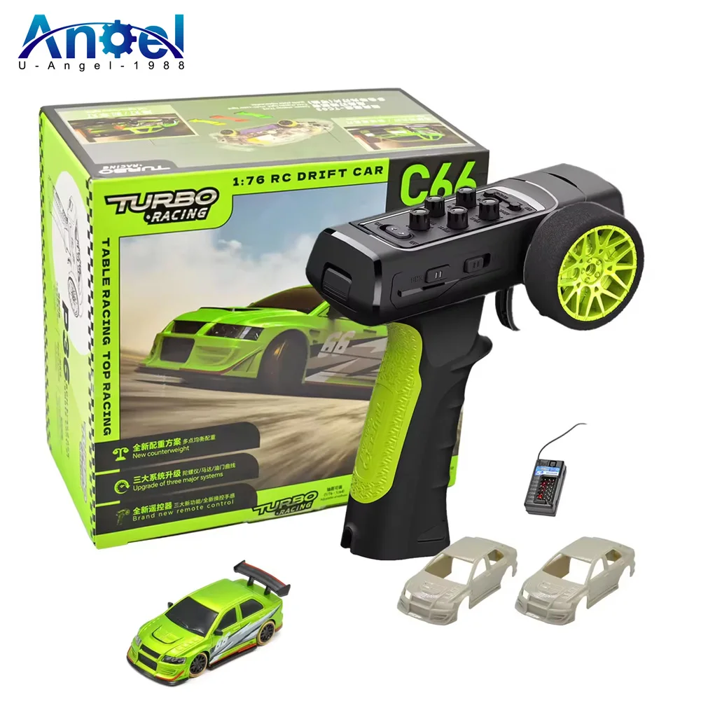 

Turbo Racing 1:76 C66 Drift RC Car With Gyro Radio Full Proportional Remote Control Toys RTR Desktop Toys For Kids and Adults