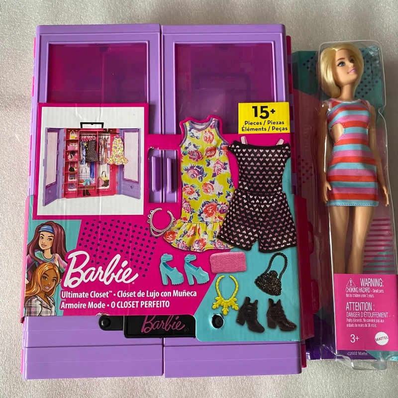 Zestaw Barbie Dream Fashion Closet: Szafa na ubrania dla lalek, zabawka do przebierania się, zabawa w odgrywanie ról księżniczki, akcesoria odzieżowe do wypracowywania fantazji dla dzieci, prezent.