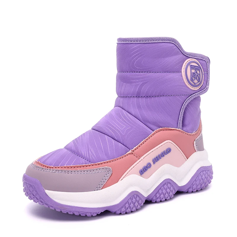 

Детские зимние сапоги, зимняя обувь для мальчиков, плюшевая непромокаемая тканевая нескользящая обувь для девочек, модные теплые детские ботинки на резиновой подошве