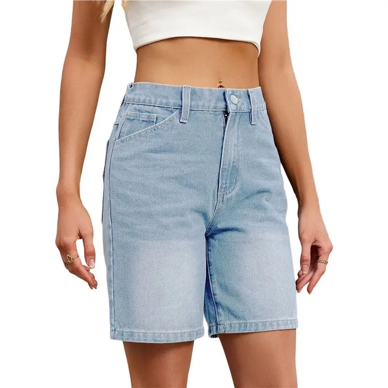 

Женские джинсовые шорты CYL в стиле Y2K, винтажные, прямого кроя, повседневные джинсовые шорты с карманами