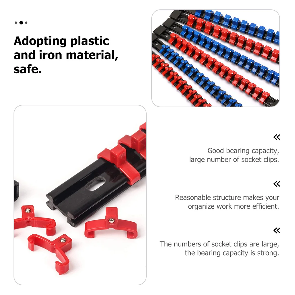 

6Pcs Socket Organizer Auto Workshop Portable Plastic Iron Heavy Duty Socket Tray Holder for Toolbox Tool Organizer