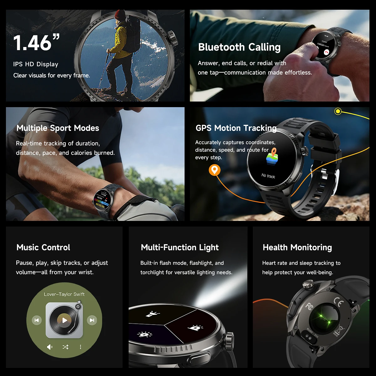 الرياضة الجديدة T-Rex الترا الأصلي 10ATM مقاوم للماء لتحديد المواقع ساعة ذكية الرجال وعرة مصباح ليد جيب العسكرية 100 + الوضع الرياضي ساعة ذكية #3