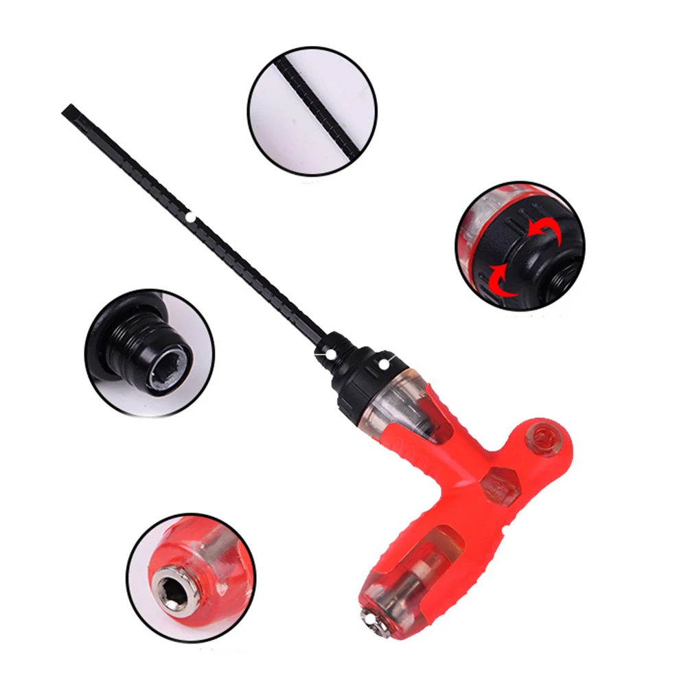 

Multi Use T Shaped Screwdriver Ratchet Bit Holder Telescopic Extension Adjustable Handle For Easy Operation Hand Tool