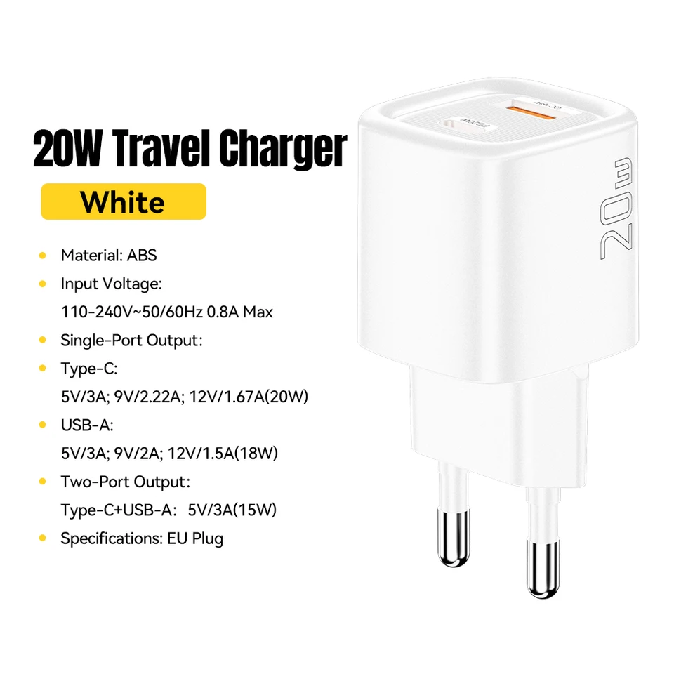 Essager 20W USB C Charger Portable Type C Charger Support PD Fast Charging For iPhone 16 15 14 13 12 11 Pro Max 8 Quick Charger, image 12