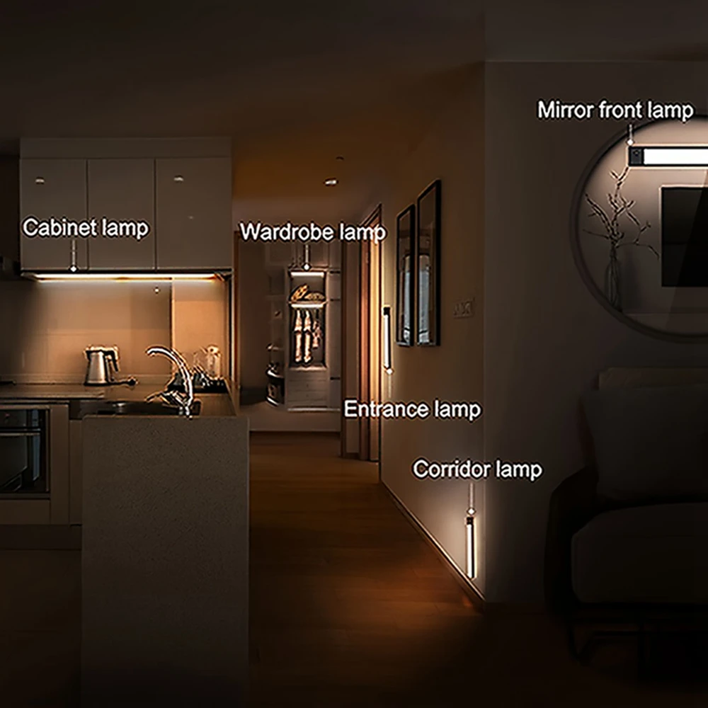 Cabinet Lighting LED Ultra Thin Lights Motion Sensor Night light Wireless Under Cabinet Lights For Kitchen Closet