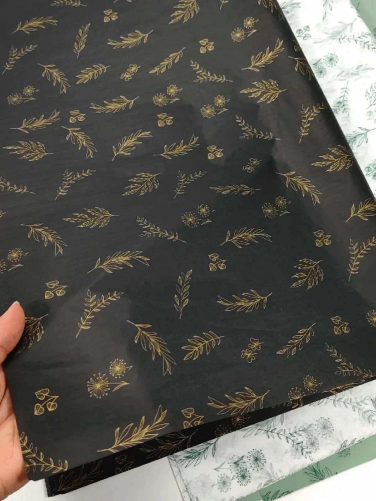50x70cm Plant Printing Gift Tissue Paper Lining Packaging Paper Packaging for Business Order 50 Sheets/lot view 2