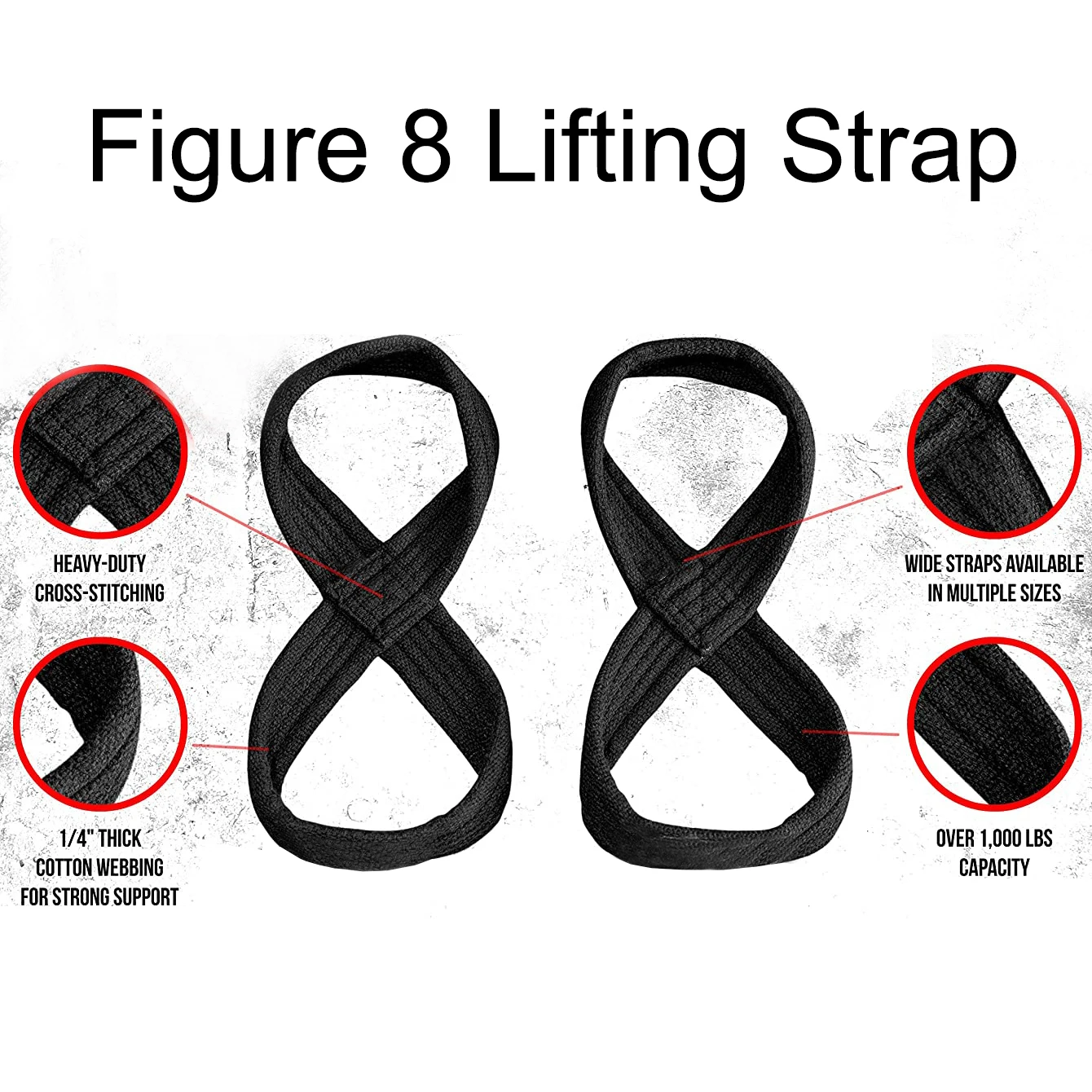 Cotton 7mm Thickened Figure 8 Weightlifting Belts Bands Anti-Slip Deadlift Powerlifting Straps Pull-ups Hand Protection