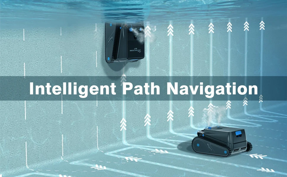 EVERCROSS BOT U8 Poolroboter Boden und Wand, 120 Min Akkulaufzeit, Kabellos Poolsauger bis 200m², Intelligenter Navigation – Detail 4