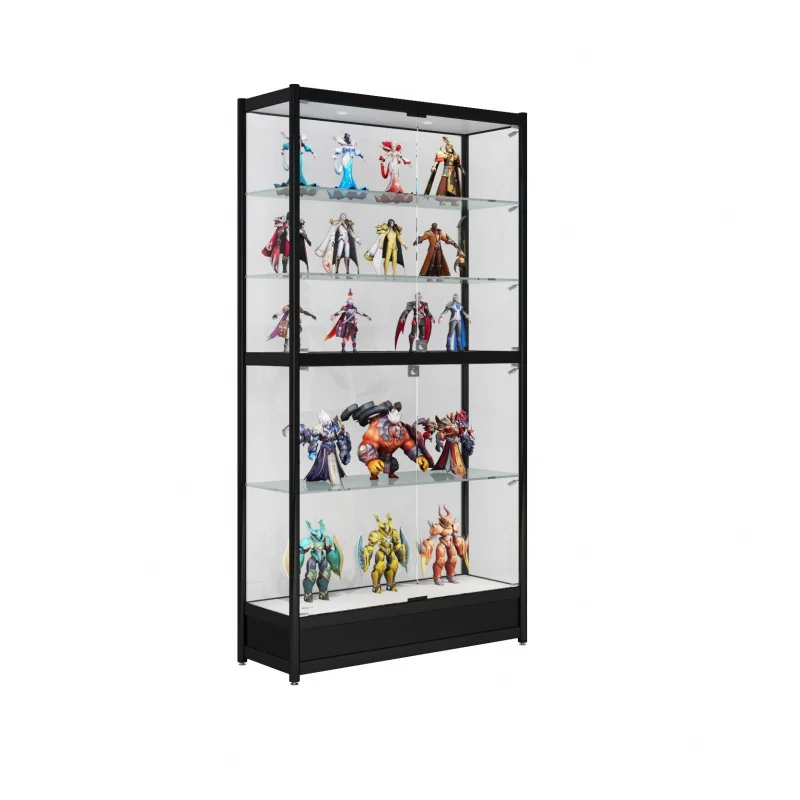 custom，Normal Wooden Display Shelves Aluminum Glass Showcase For Arts Materials