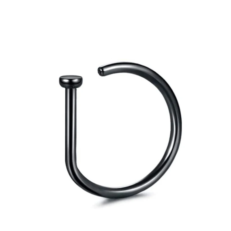 곡선 바벨 가짜 코 피어싱 D 모양의 Tragus 헬릭스 스터드 귀걸이 후프 Septum 링 스테인레스 스틸 콧 구멍 바디 쥬얼리
