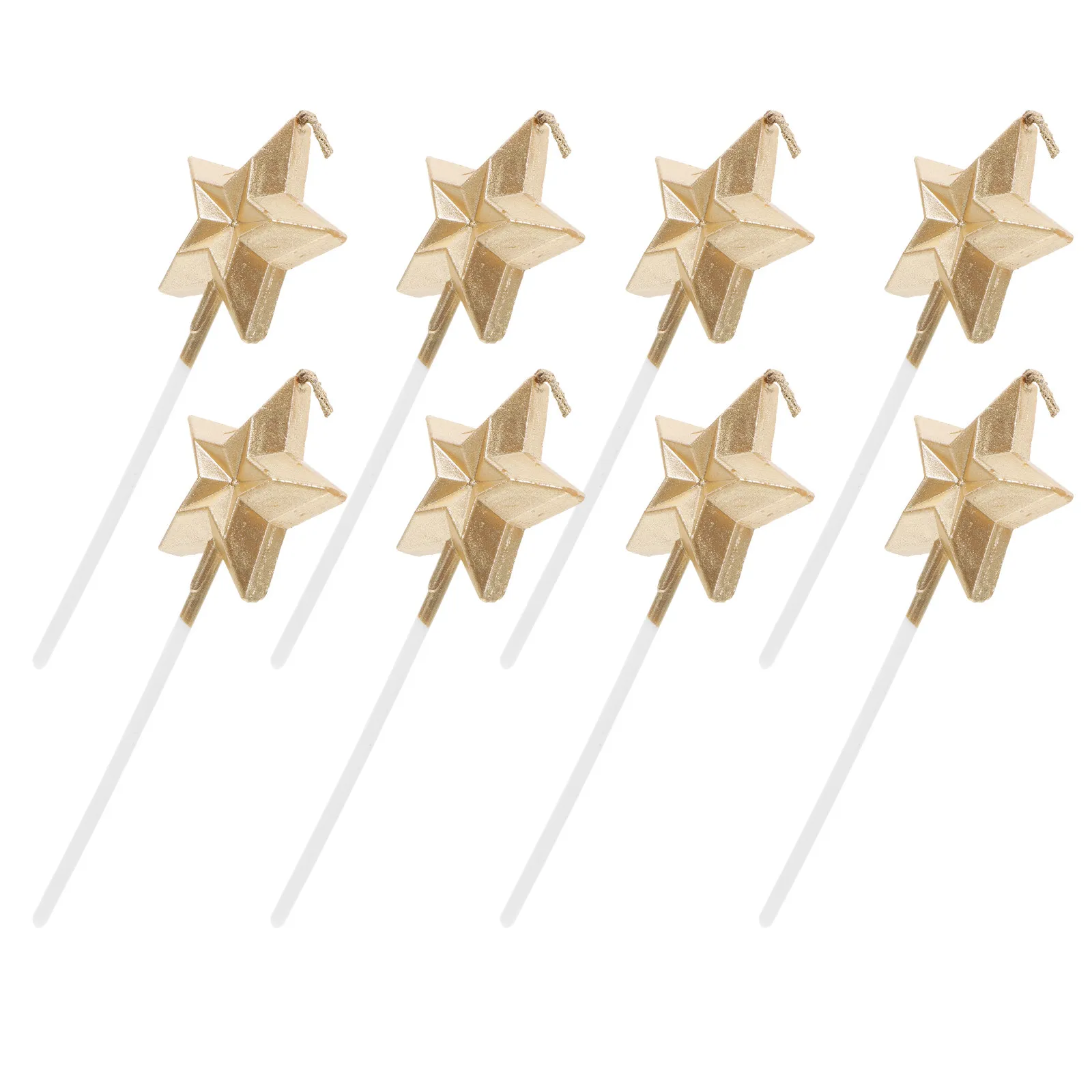 

8Pcs Sparkly Metallic 3D Star Birthday Candles Set Elegant Cake Decoration for Happy Birthday Party Wedding Festive Cake Topping