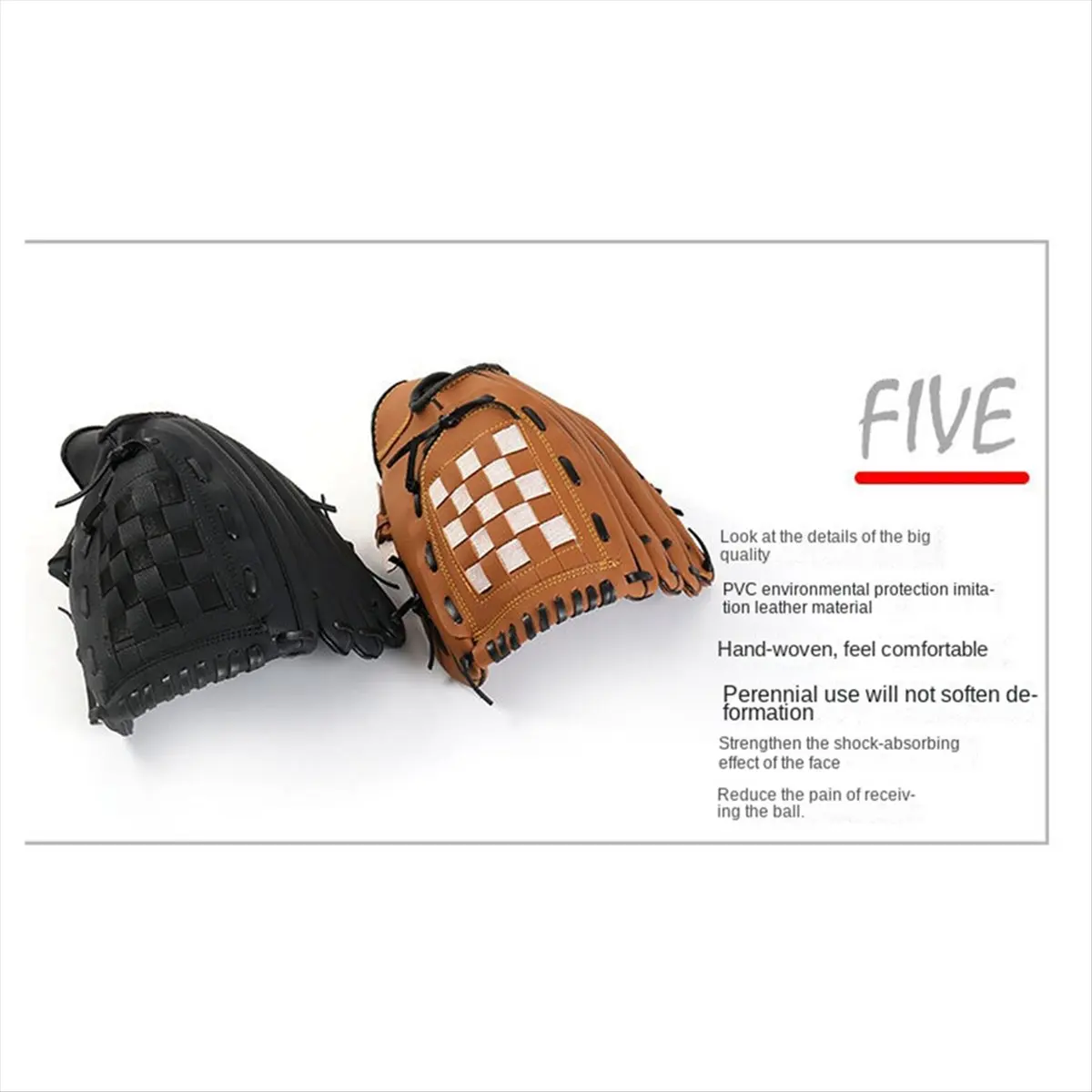 ABYB 10.5 بوصة قفازات البيسبول قفازات الميدان المهنية البيسبول والكرة اللينة بو اصطياد قفازات الأحمر والأزرق