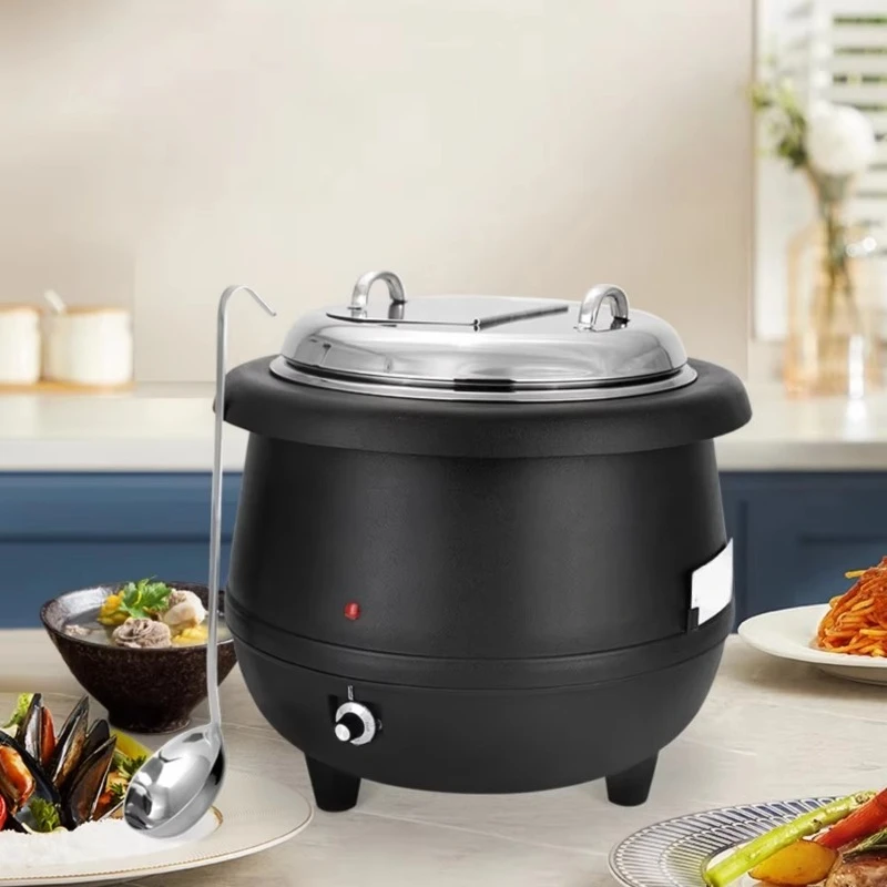 Commercial Buffet 10L    Heating Food Warmer Thickened Stainless Steel Inner Liner Soup Kettle for Restaurant Use