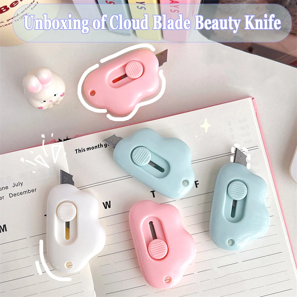 Cloud Girl Heart Mini Cute Art Knife, Portable Open Box Envelope Office Paper Cutting Art Knife